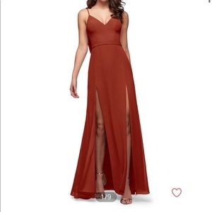 Azazie Bridesmaid Dress - color Rust - size 12